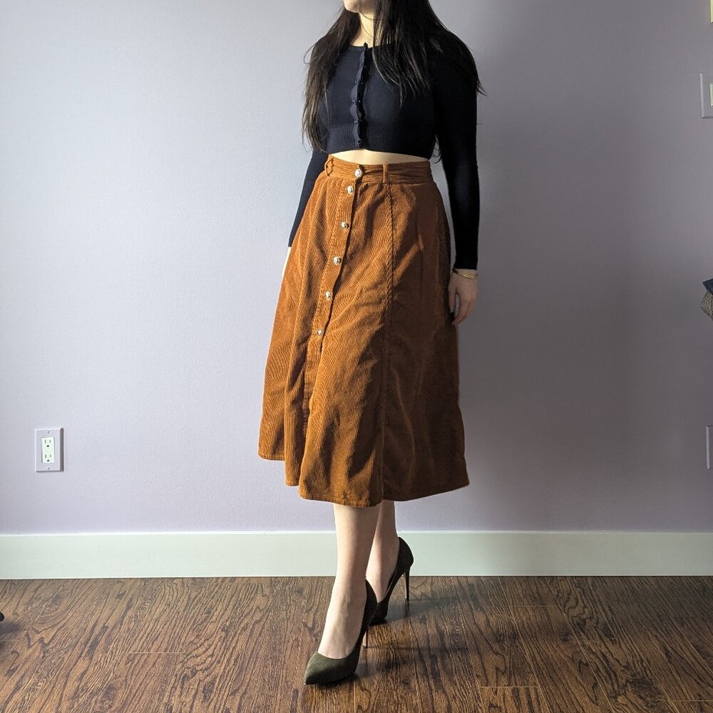 Brown Corduroy Skirt, ZARA